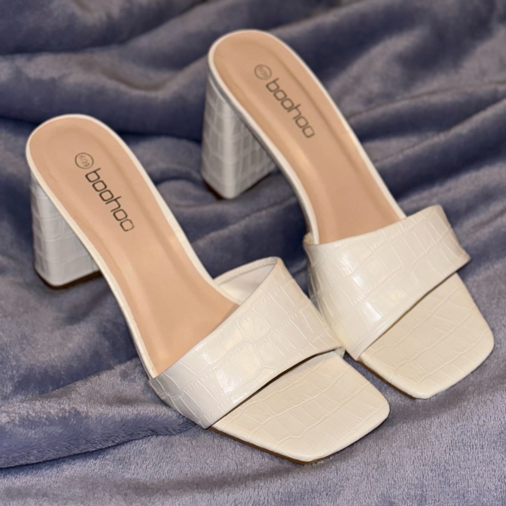 Wide fit Croc Heel Mule